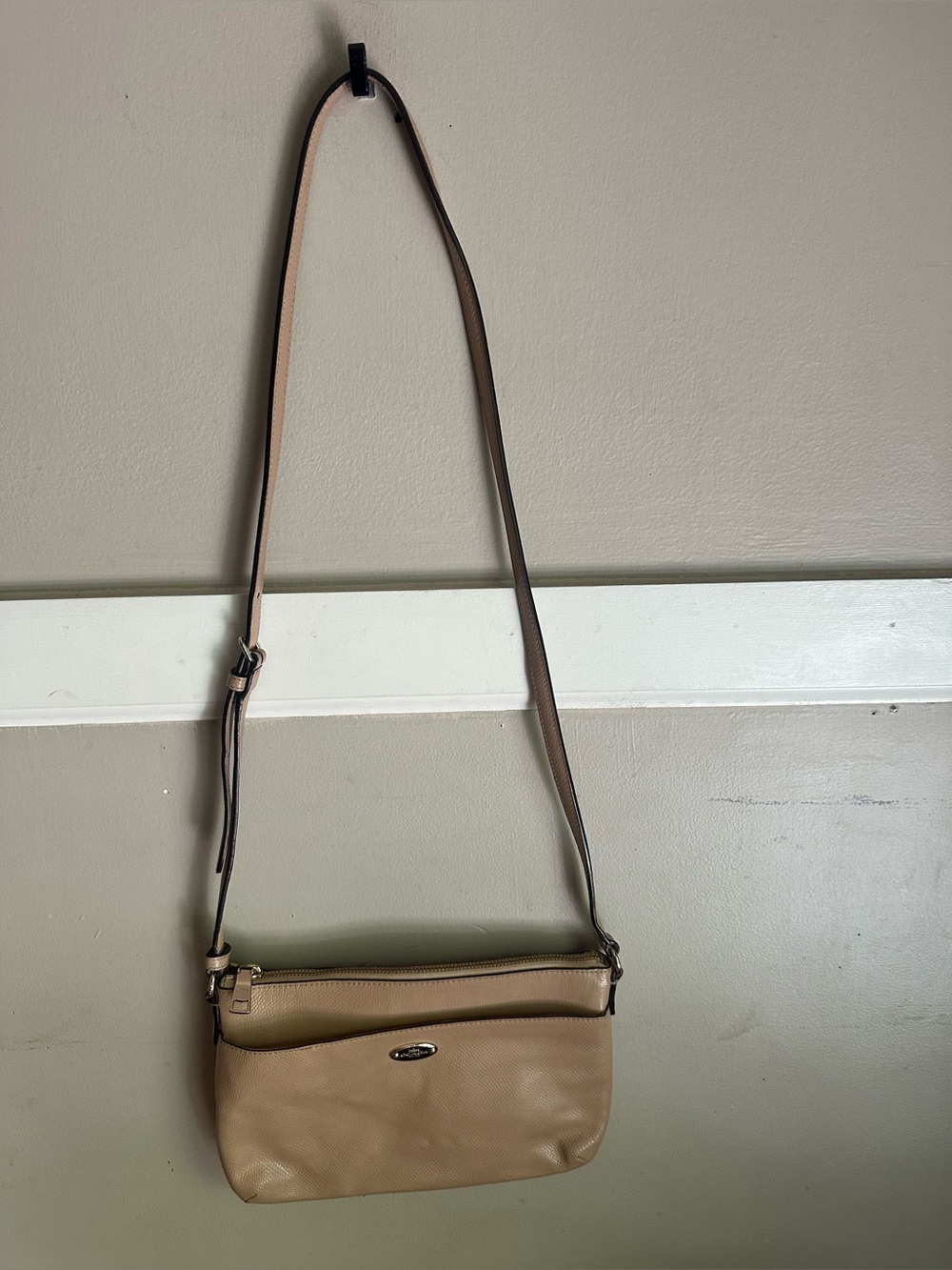 Coach Pebbled Leather Crossbody Bag - Light Pink
